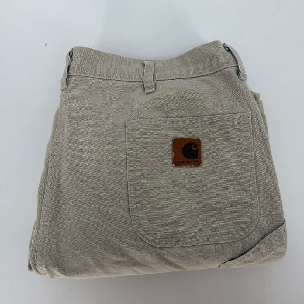 Vintage 80s Carhartt B11STN Stone Canvas Carpenter Pants USA Made 42x30 (44x32)
